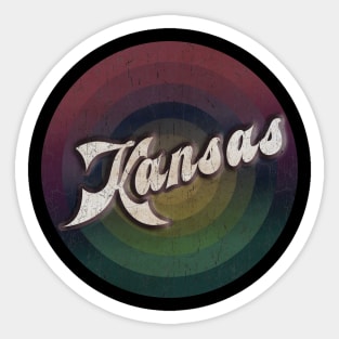 retro vintage circle Kansas Sticker